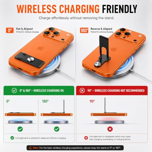 Image of Mizi Ultra Thin Phone Kickstand, 0.7mm Slim 360 Rotating Metal Phone Stand, Vertical & Horizontal Foldable Cell Phone Holder with Strong 3M Adhesive for iPhone, Samsung & Android Smartphones - Black