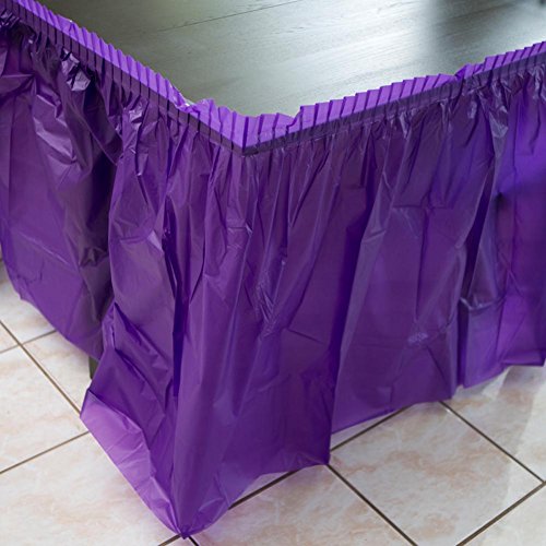 Unique Industries Plastic Table Skirt, 29" X 14", Purple #TOP3