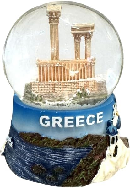 Generic Greece Snow Globe 65mm Features The Athens Acropolis
