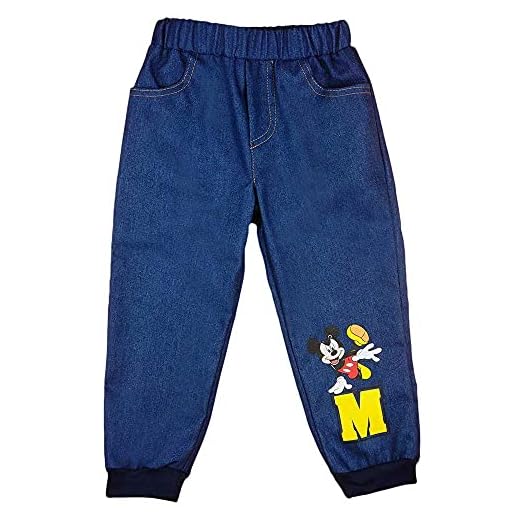Baby pojke jeanshus i storlek 68 74 80 86 92 98 bomull med Musse Pigg Disney baby i 6 9 12 månader 1 2 3 år bekväm