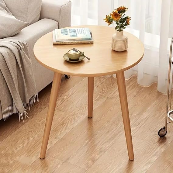 Image of Shoppee Foldable Oval Shaped Bed Side Table for Coffee Tea & Living Room Beauty Full Table (Large, Wood , Natural )