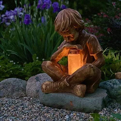 JJJ Ornamenti da Giardino Statue Creative Statue Solar Prato for Park Park Courtyard Luci LED Decorazione del Giardino (2 PCS)