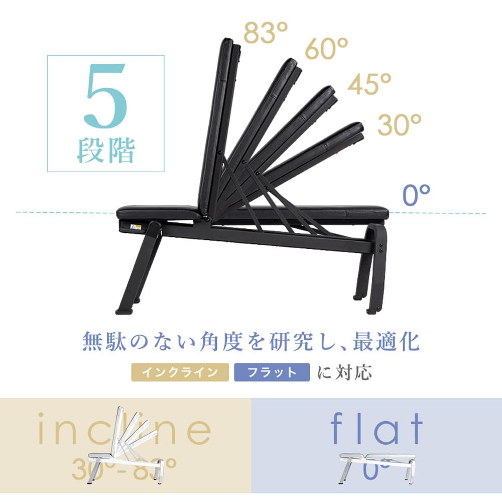 Amazon.co.jp: 可変式トレーニングベンチ 5段階調整 ブラック