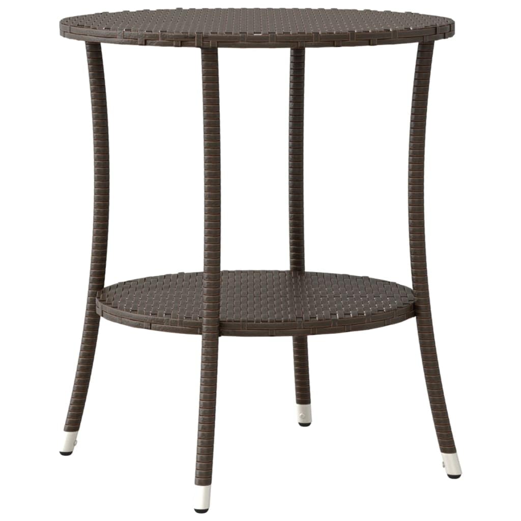 Fengshui Set da bistrò da 3 pezzi con cuscino, in rattan sintetico, marrone | Schienale regolabile, poggiapiedi, cuscino imbottito spesso, rivestimento rimovibile e lavabile, telaio in acciaio verniciato