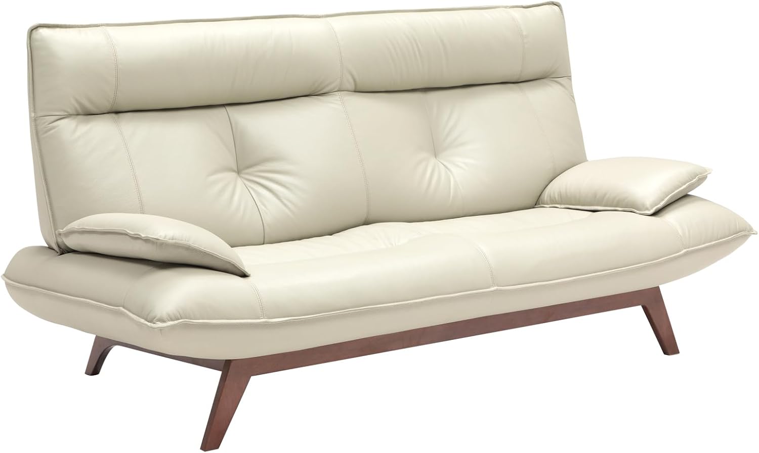 ライトグレー 三人掛けレザーソファー