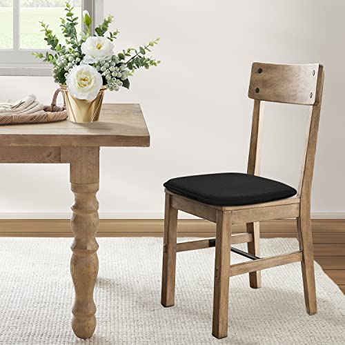 Shinnwa Kitchen Chair Cushions For Dining Chairs Cushion Indoor Room Metal Seat Non Slip Pads With U-Shaped Foam Pad And Plaid Velvet Cover Overall Washable Set Of 4 [15 X 16 Inches] Black #TOP5