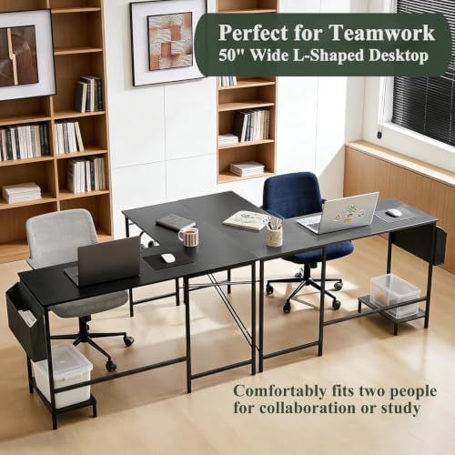 L Shaped Desk, 50 Inch Reversible Computer Desk with CPU Stand - Image 5