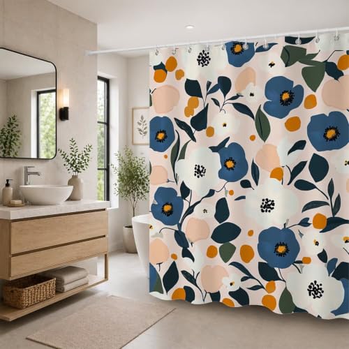 Rideau de douche fleur 120x180 cm en polyester avec 12 crochets - 2