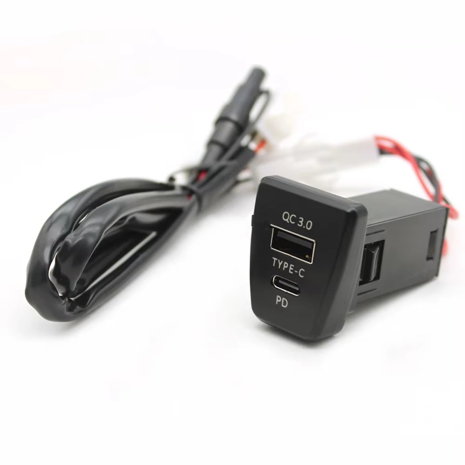 Consola USB Socket AUX Compatible Con Toyota Para Rav4 2020-2023 PD Para Coche Para Cargador QC3.0 Adaptador Interfaz Carga De Enchufe 12 V/24 V Puerto USB AUX Jack