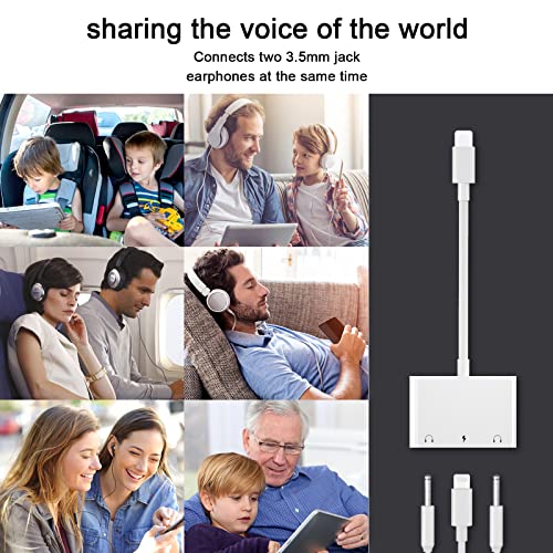 Eliteed 3In1 Lighting To 3.5Mm,Headphone Adapter For Iphone, Dual Earphone Jack Audio And Charging Adapter,Headphone Splitter For Iphone 14/13/12/11/Xs Max/Xr/8/7 Plus /6/ Ipad,Support Ios 10 To16 #TOP5