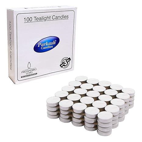 PROSPERRO LUMO by Parkash Candles Paraffin Wax Candles Tea Light, 3 hr Burn time, No Residue Diwali Decoration,Smokeless, (100 PC Unscented)