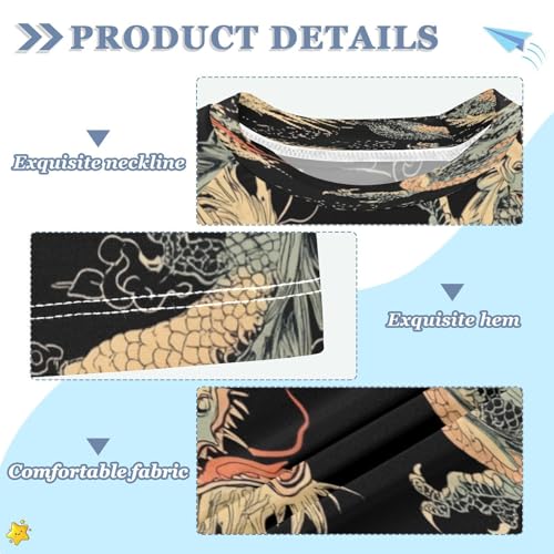 Kids Swimsuit Dragon Black Tai Chi Sunscreen T-Shirts Swimwear Sets UPF 50+3