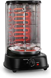 oneConcept Kebab Master - Vertical Grill, Fat-Free Rotisserie Grill, Kebab Machine, Detachable Dishwasher-Safe Parts, 1800W, 360 ° All-Round Grilling, Cool-Touch Handle, LED, Black