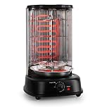 oneConcept Kebab Master - Vertical Grill, Fat-Free Rotisserie Grill, Kebab Machine, Detachable Dishwasher-Safe Parts, 1800W, 360 ° All-Round Grilling, Cool-Touch Handle, LED, Black