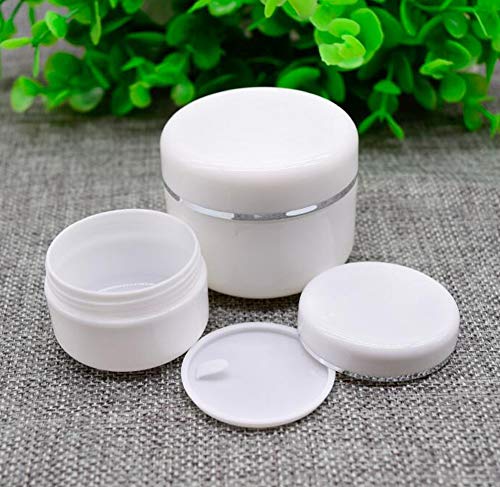 6 Pack 3.4oz/100g Empty Plastic Clear Round Jars Bottles With Inner Liners and Screw Lid Refillable Make-up Cosmetic Jars Face Cream Lip Balm Lotion Storage Container3