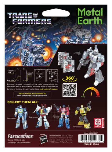 Modèle Réduit Transformers Megatron Metal Earth 3D sans Colle ni Soudure