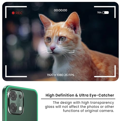 Image of ArmourPro Camera Lens Protector Tempered Glass for Oppo F33 (6.57 Inches) Tough HD Individual Aluminum Alloy Rings 9H Camera Cover, Scratch-Resistant,Camera Rings Protection| Black, 1 Pack