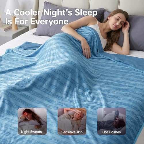 Image of Guohaoi Cooling Blanket for Hot Sleepers and Night Sweats 50 inchx70 inch Twin Size