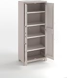 Keter Gulliver High Indoor Garage Utility Multi Purpose Cabinet - Beige/Sand - 4