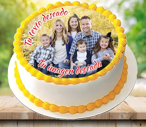 ¡NOVEDAD! FOTO COMESTIBLE, Oblea con foto, personalizada nombre y edad para pastel o Tarta, Cumpleaños, Foto Comestibles para Tartas de Cumpleaños
