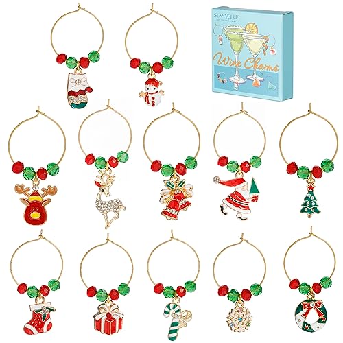 Evita vasos confundidos con los anillos de abalorios de copas navideños SUNNYCLUE