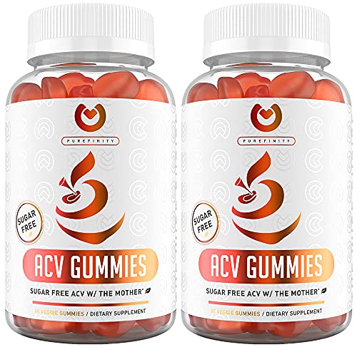 (2-Pack) Apple Cider Vinegar Gummies â€“ Sugar Free | Detox, Cleanse & Immunity | Unfiltered ACV from The Mother - Alternative to ACV Capsules, Pills - 120 Gummies.