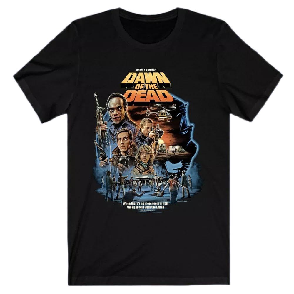 Dawn of The Dead Famous Horror Movie Men's T-Shirt Size S-3XL Black L