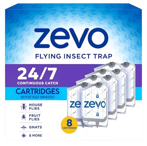 Image of Zevo Plug-in Flying Insect Trap Refill Pack, 8 Authentic Cartridges for Indoor Spaces