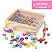 B&JulianEnhebrado de Joyas de Madera con 180 Cuentas 4 Cintas de Colores en Caja de Madera con Tapa fácil de Transportar para niños a Partir de 3 años