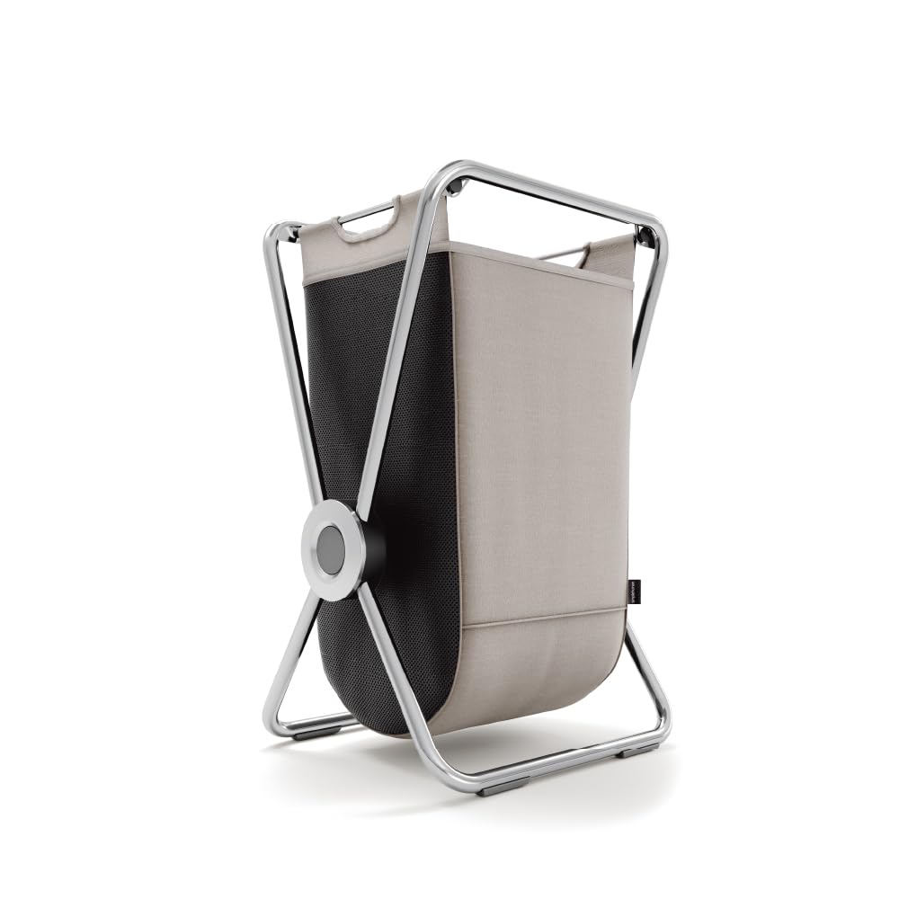 simplehuman X-Frame Hamper, Single Compartment Laundry Basket for Bedroom Bathroom, Heavy-Gauge Steel Frame, Stain & Odour Resistant Machine Washable Bag, Easy Carry Steel Handles, Chrome
