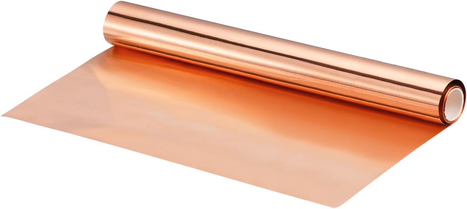 UxcellCopper Sheet Roll 3500mm x 300mm x 0.02mm, 99.9% Pure Copper Strip Copper Flashing Metal Foil Plate for Electricity DIY Projects (Multiple Sizes)