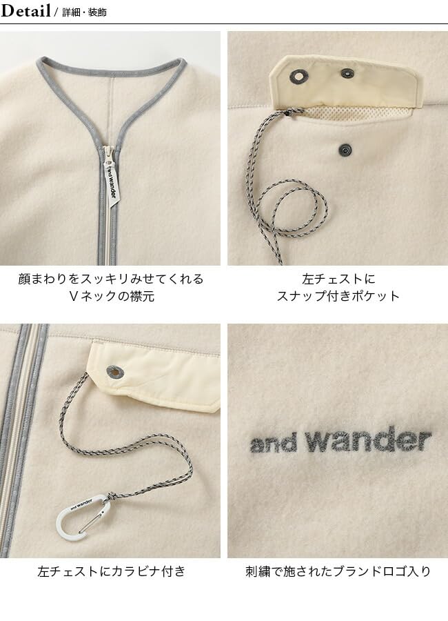 美品　アンドワンダー　カーディガン　3 美品 アンドワンダー カーディガン 3 and wander】vent cardigan
