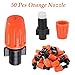 50pcs Adjustable Flow Micro Spray Drippers, 1/4