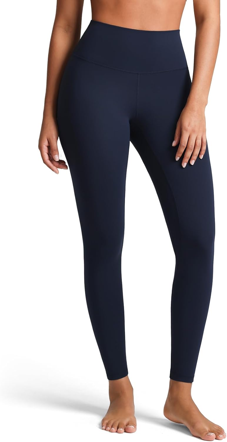 YUNOGA Women's High Waisted Leggings 25“ Inseam - Tummy Control Workout Leggings with Inner Pocket Buttery Soft Yoga Pants - Image 2