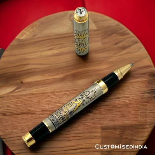 Image of Lord Shree Ram Ayodhya Etched Pen - Premium Engraved Metal Pen with Divine Design & Smooth Writing