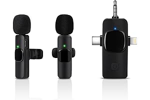 Microphone for iPhone 7: 3-in-1 Wireless Lavalier Microphones for iPhones