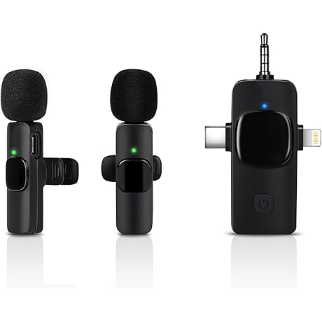 Microphone for iPhone 7: 3-in-1 Wireless Lavalier Microphones for iPhones