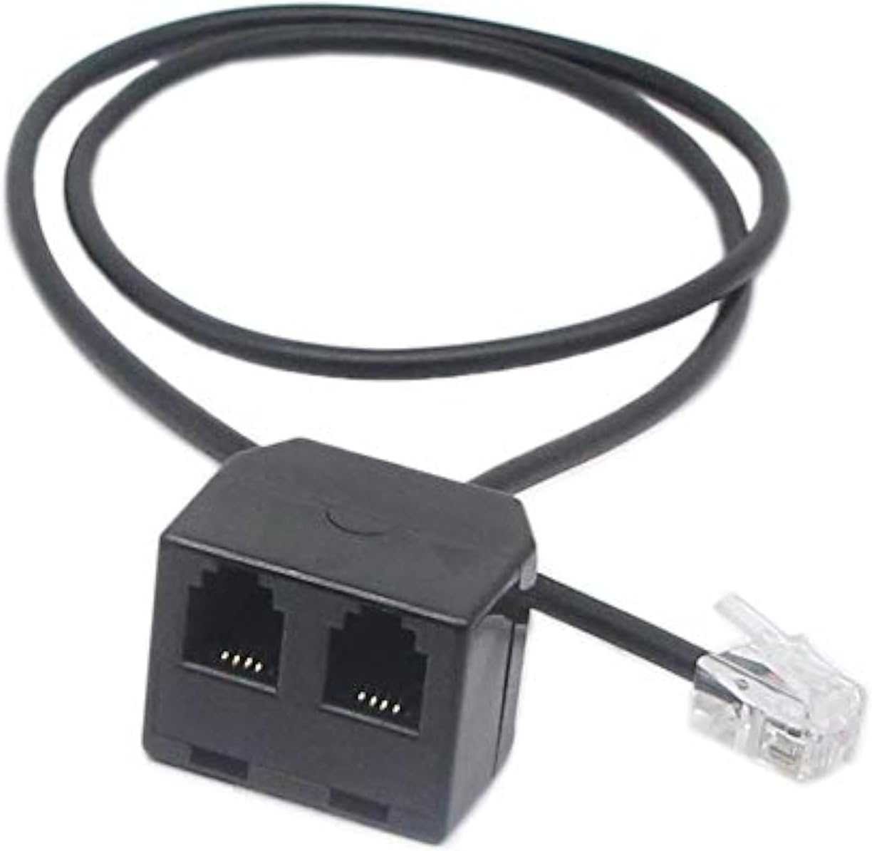 SinLoon RJ9 Telephone Training Adapter Y Splitter RJ9 Headset Extension Cord Adapter 1 Male to 2 Female Connector for IP Phones (2 RJ9 FM)