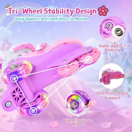HYKID Girls Roller Skates for Toddlers