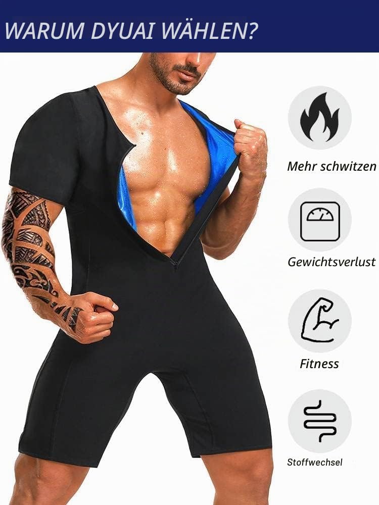 Sauna Anzüge für Männer Sauna Sweat Shirt Heat Trapping Weste Full Body Shaper Workout Top mit Shorts Übung Fitness Heat Trapping Sweat Taille Trainer