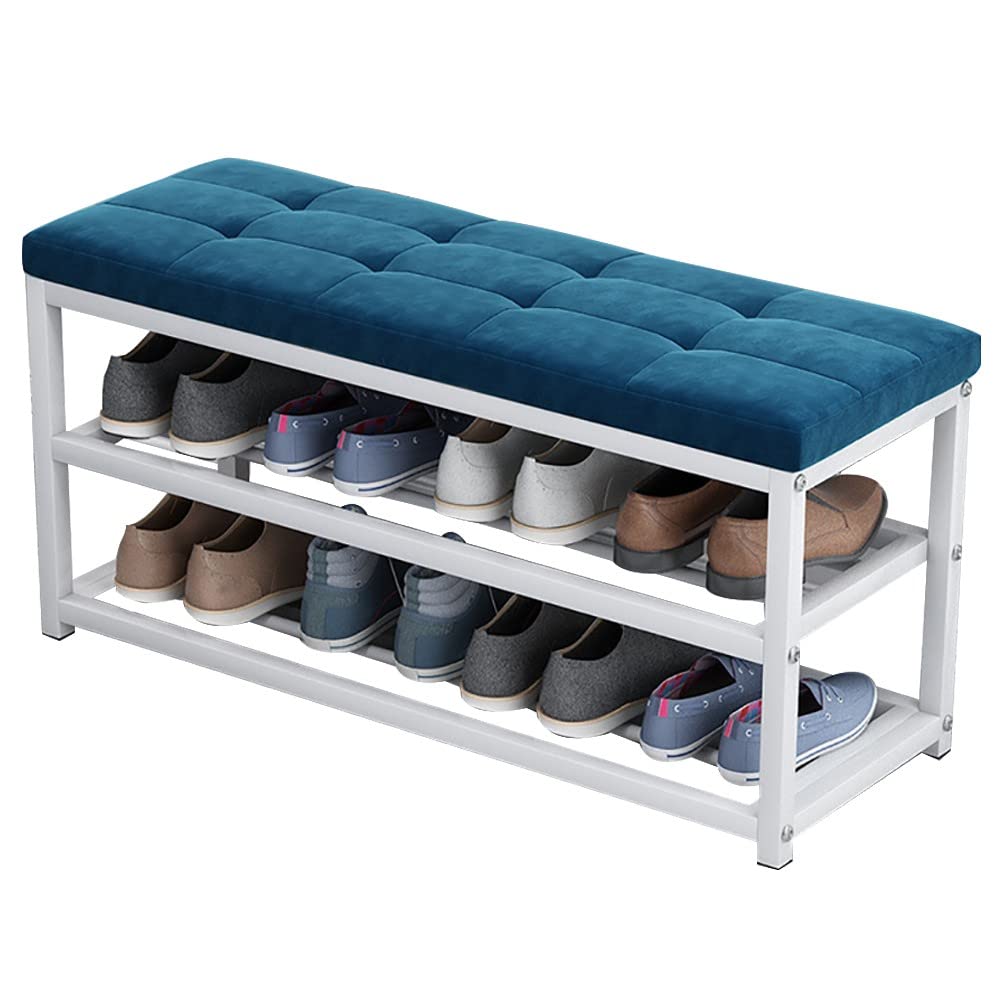 Banc de rangement pour chaussures rembourré pour optimiser l'espace et ranger l'entrée