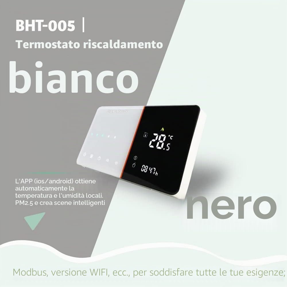 Serise 005 Termostato WiFi intelligente Compatibile con Riscaldamento elettrico Controllo della programmazione cellulare Lavora con Alexa, Google Home