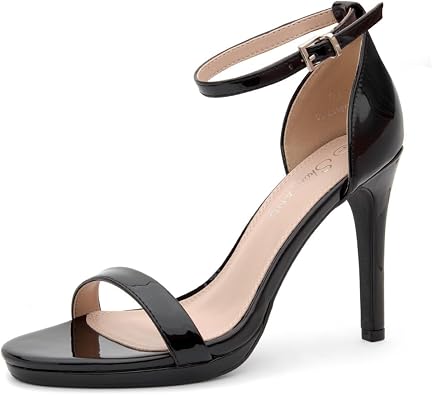 Shoe Land Womens High Heels Open Toe Stiletto Heels with Adjustable Ankle Strap | Dressy Sexy Strappy Heeled Sandals for Wedding, Prom, Party & Evening Wear