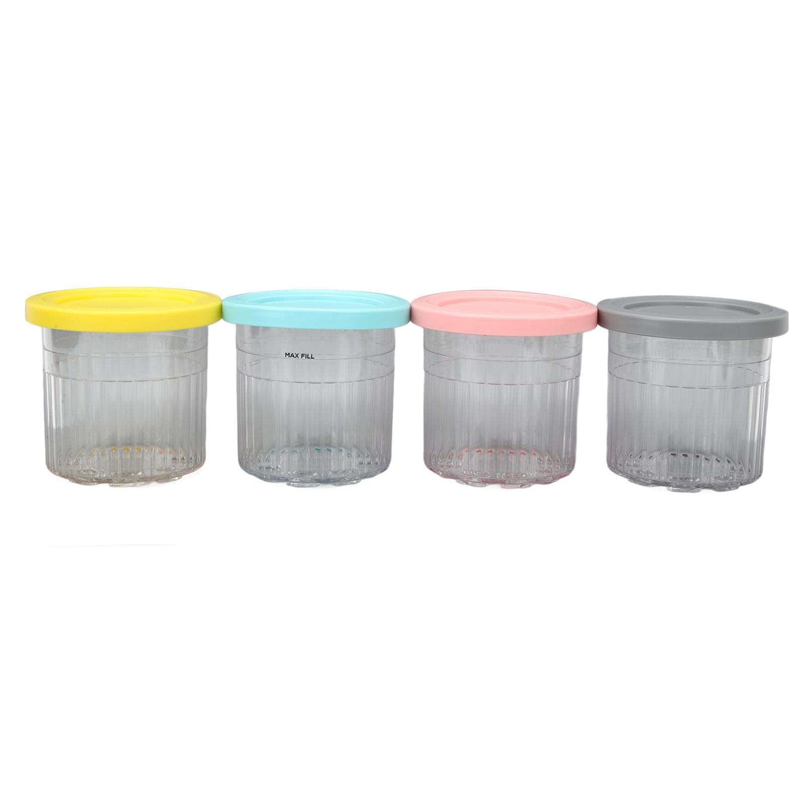 4er-Pack Wiederverwendbare 600-ml-Eisbecher – Spülmaschinenfeste Gefrierbehälter für Eismaschinen der NC299AMZ NC300s-Serie und Hausgemachte Tiefkühldesserts
