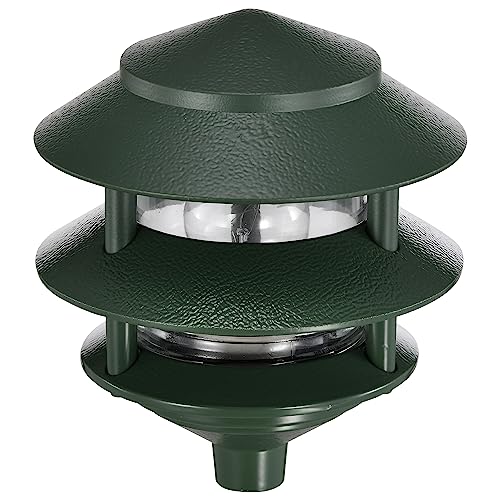 Image of Nuvo Lighting SF77 /323 One Light Two Louver Small Hood 120 Volt Die Cast Aluminum Durable Outdoor Landscape Pathway Lighting, Green