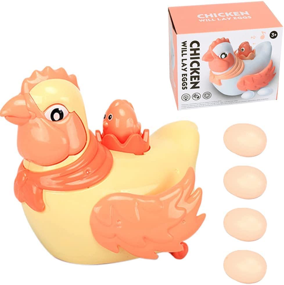 INAYAT Electric Walking Hen Duck Laying Eggs Toy With Lights Sound Music For Kids Boys Girls Musical Easter Hen Toys With Light Easter Toy Gift (Hen) (Latest 2023)Multi