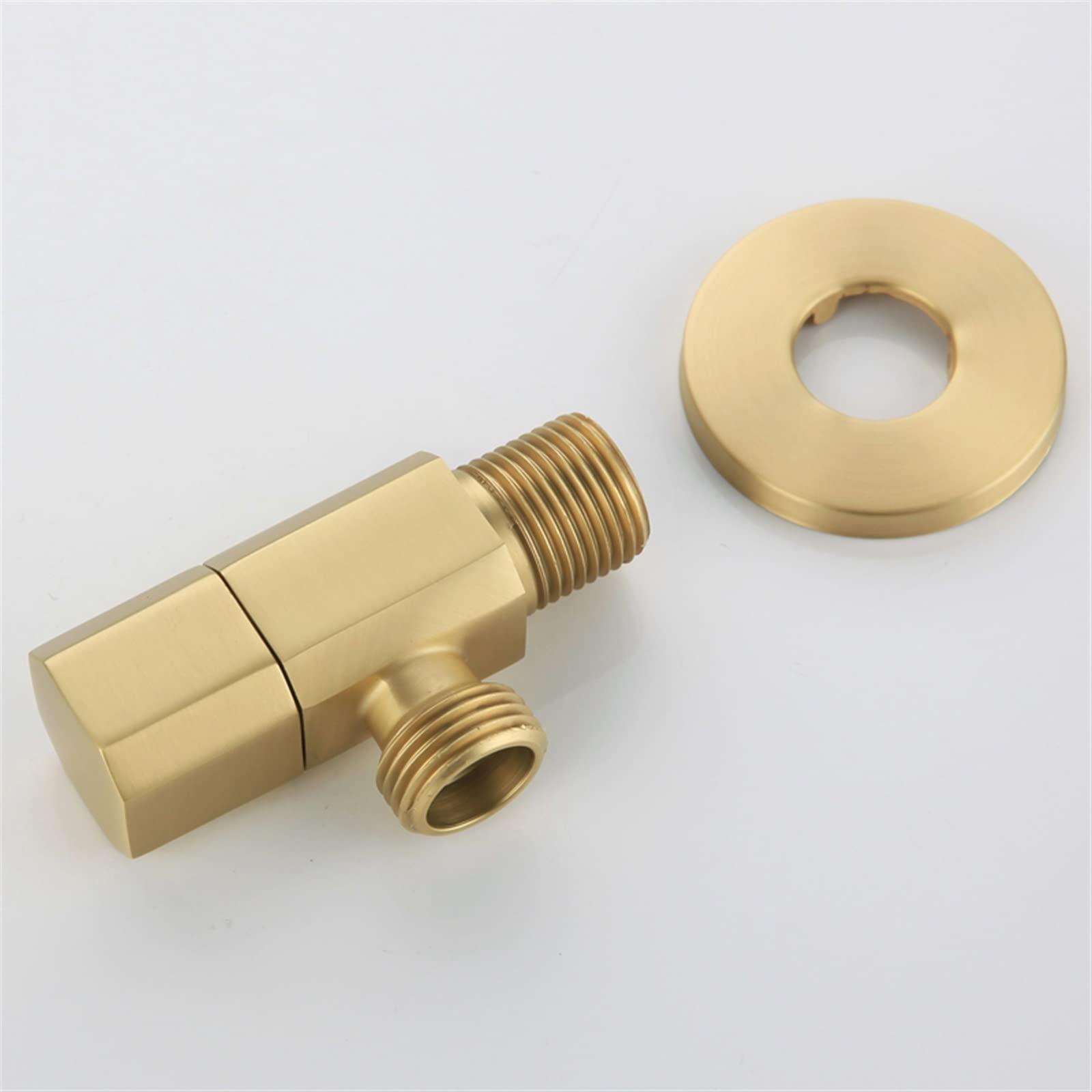Brushed Gold Brass G1/2 Angle Valve Switch For Bathroom Accessories 1Pcs (Color : Brushed Gold A)
