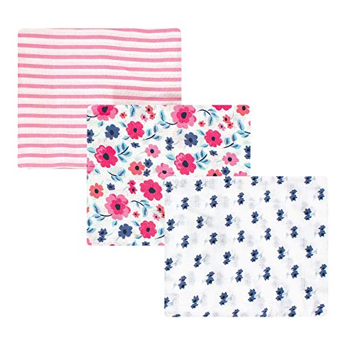 Touched by Nature Unisex Baby Organic Cotton Muslin Swaddle Blanket, Garden Floral, One Size