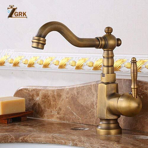 Robinet de salle de bain anti-éclaboussures à bec rotatif pour grand lavabo et évier