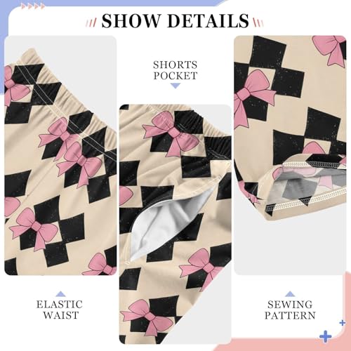 Pink Butterfly Bow Pajama Pants Long Sleep Pants Soft Pajama Bottoms With Pockets3